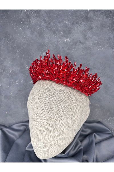 Hayalperest boncuk Elisa Design Beaded Bridal Henna Crown Hair Accessory