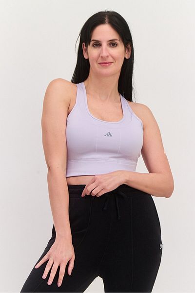 adidas X Parley Women Brand Logo Padded Sports Bra, Lavender