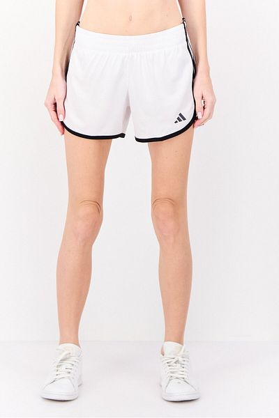 adidas Women Sportswear Fit Drawstring 4 Inseam Training Shorts, White