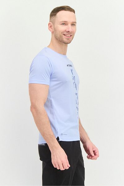 adidas Men Sportswear Fit Short Sleeve Running T-shirts, Blue