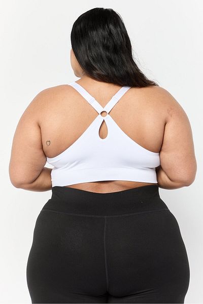 Puma Women Plus Size Padded Brand logo Outdoor Sports Bra, White