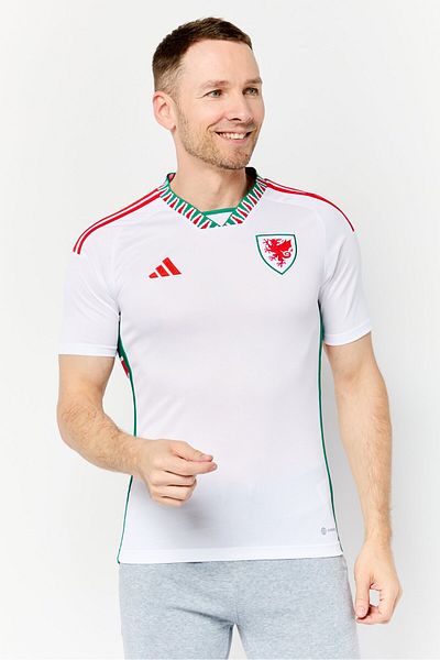 adidas Men Slim Fit Short Sleeve Football Jersey, White