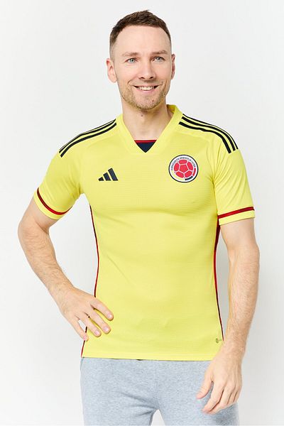 adidas Men Sportswear Fit Short Sleeve Football Jersey, Yellow