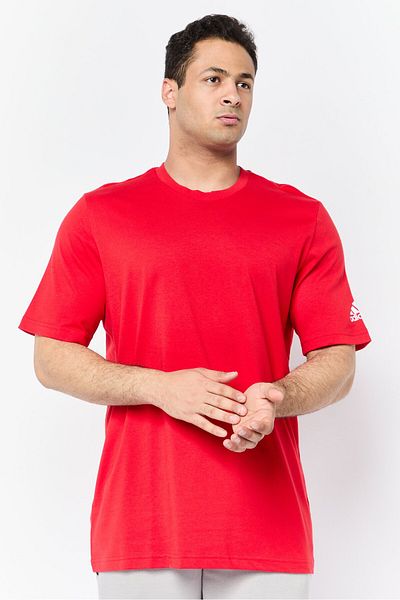 adidas Men Sportswear Fit Short Sleeve Outdoor T-shirt, Red