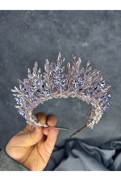 Hayalperest boncuk Elisa Design Beaded Bridal Henna Crown Hair Accessory