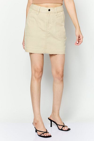 Esprit Women Plain Denim Mini Skirt, Beige