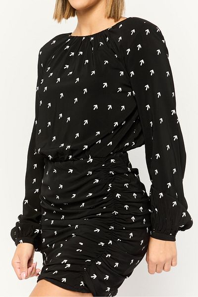 Diesel Women Allover Print Mini Dress, Black