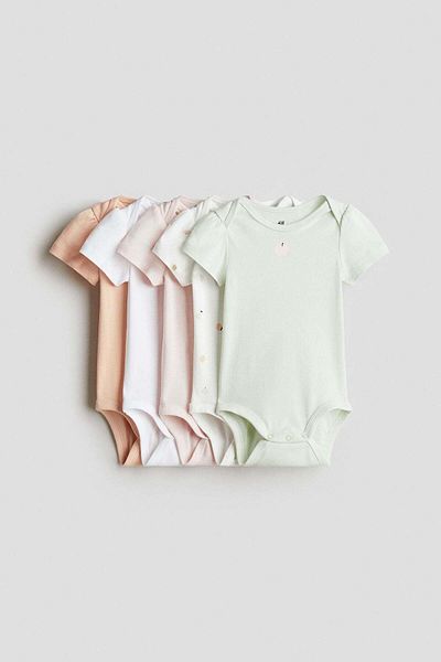 H&M مجموعة من 5 بدلات جسم قطنية