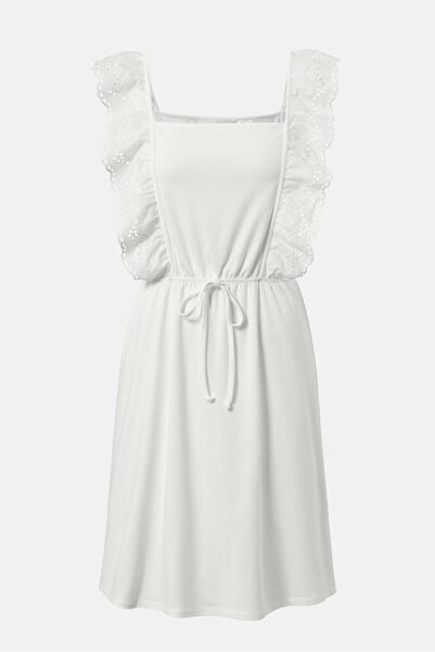 Tchibo Women Belted Lace Night Dress,White
