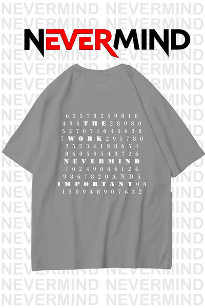 NEVERMIND supradimensionat Tricou negru unisex grafic cu imprimeu , potrivire confortabilă