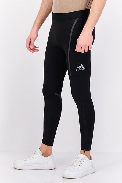 adidas Men Tight Fit Saturday Running Long Tight, Black