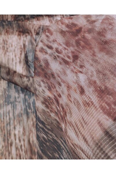 Kumaş Parça TEK EN Кавовий колір Тюль: 70 см