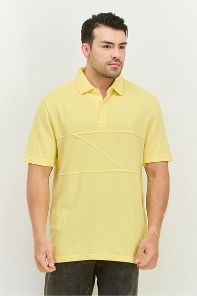 Nautica Men Regular Fit Embroidered Logo Short Sleeves Polo, Yellow
