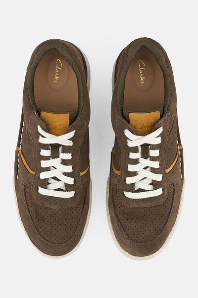 CLARKS Women Craft Cup Court Lace Up Casual Shoes, Dark Olive