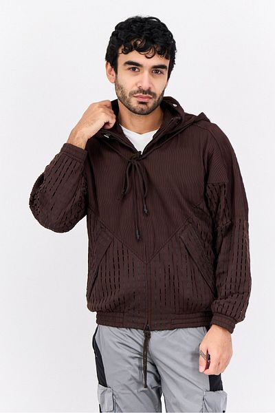 adidas Men Sportswear Fit Long Sleeve Outdoor Jackets, Choco Brown