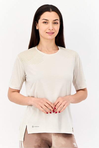 adidas Women Sportswear Fit Terrex Short Sleeves Training T-Shirt, Beige