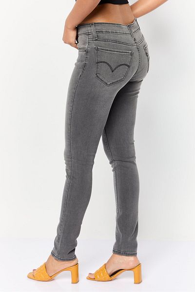 Levi's Women Skinny Fit Mid Rise Straight Leg Stretchable Jeans, Dark Grey