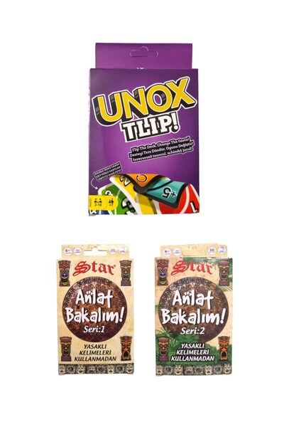 Oyunsal بطاقة ألعاب Unox Tlip + Tell Me Series 1 + Series 2 - مجموعة من 3