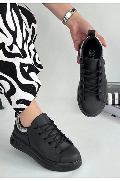 luz&pos Pantofi sport cu șireturi Sofio din piele neagră