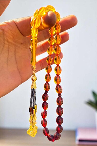 Atolyezone Kehribar Tesbih Karınca Fosilli Toz Kehribar Tesbih