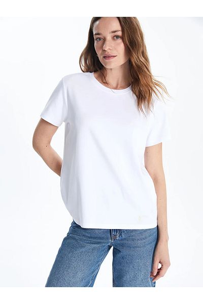 LC Waikiki Γυναικείο μπλουζάκι LCWAIKIKI Classic White Crew Neck