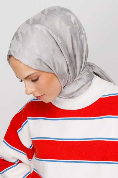 sevateks Houndstooth Pattern Silky Jacquard Shawl