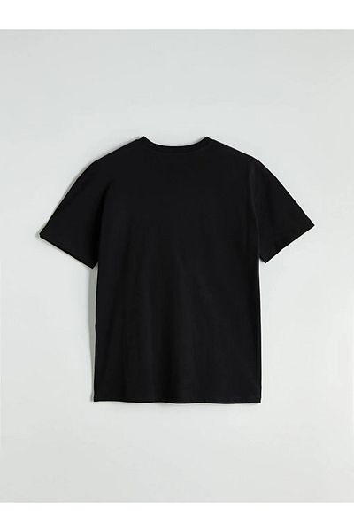 LC Waikiki Γυναικείο μπλουζάκι LCW Modest Black Crew Neck με στάμπα