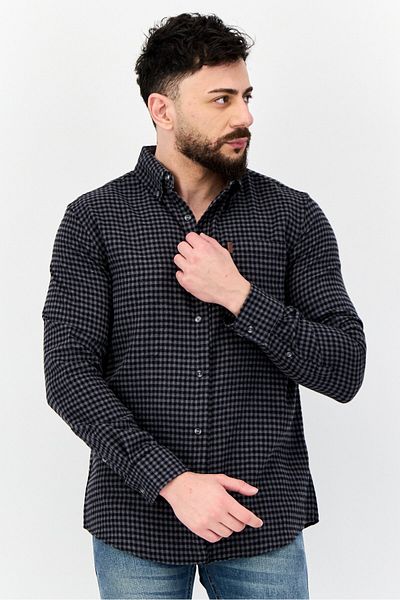 Chaps Men Regular Fit Plaid Long Sleeve Casual Shirts, Multicolor