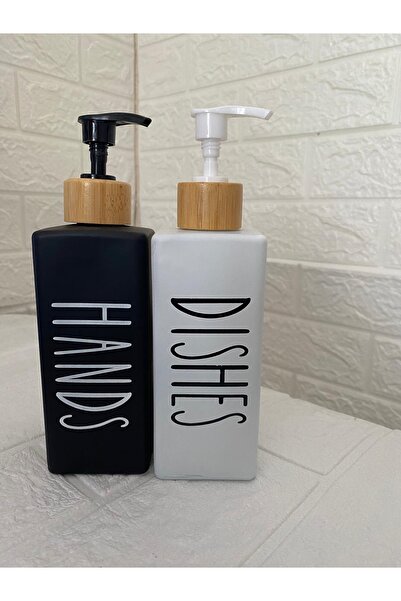 SEVEN7 2li siyah beyaz banyo sıvı sabunluk seti
