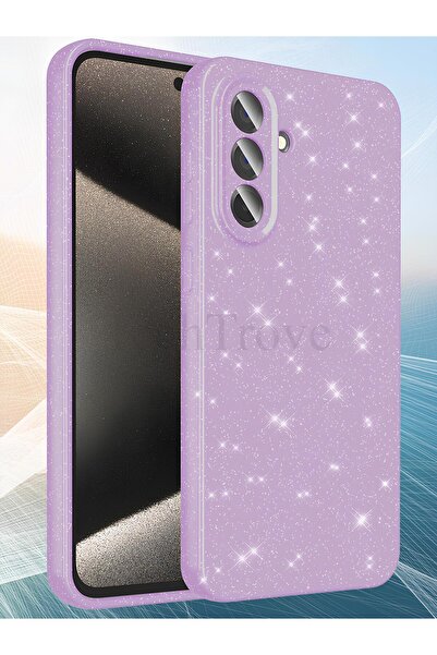 Hatreds Samsung Galaxy A36 Kılıf Kamera Korumalı Parlak Simli Lüks Kapak - Lila