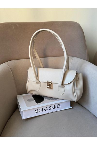 Moda Sekiz Geantă de umăr cu șnur pentru femei cu accesorii aurii