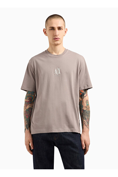 Armani Exchange Bisiklet Yaka Koyu Bej Erkek T-Shirt XM000363 AF12308 U6107 T...
