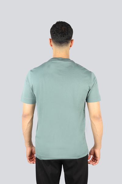 Emporio Armani Men's Round Neck Regular Fit Cotton Short Sleeve Green T-Shirt Em 001018   Af12926-U9083