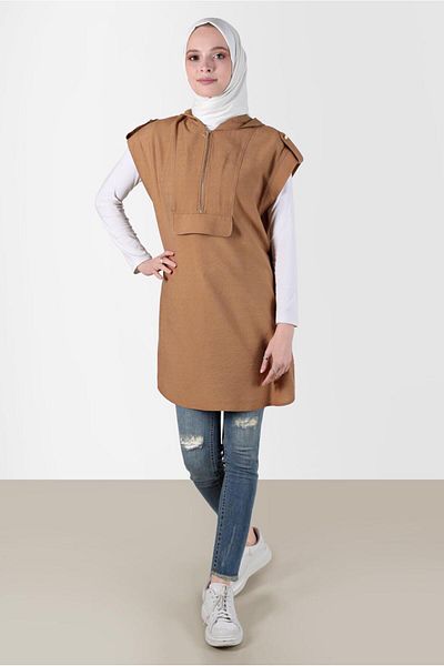 Alvina Hooded Short Sleeve Tunic - 42767