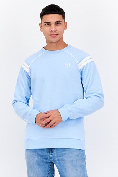 Sergio Tacchini Men Crew Neck Long Sleeves Brand Logo Sweatshirt, Blue