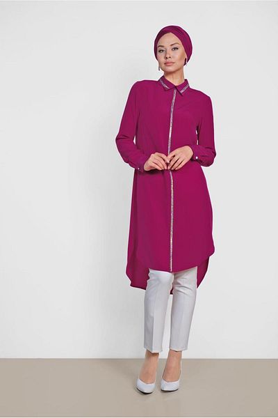 Alvina 4161 Model Stone Embroidered Tunic