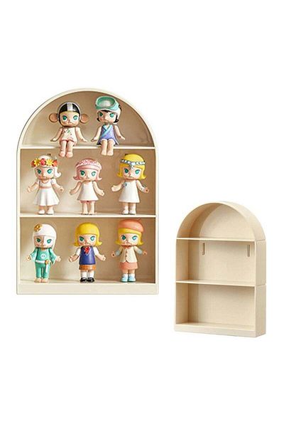 COOYA Three-Drawer Display Cabinet*2, Wall-Mounted, For Bedroom, Study, Living Room, 26x5x18cm, Beige