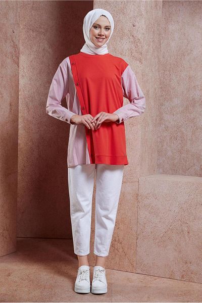 Alvina 44751 Model Garnished Tunic Tracksuit