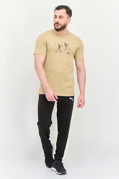 Puma Men Sportswear Fit Short Sleeves Outdoor T-Shirt, Tan