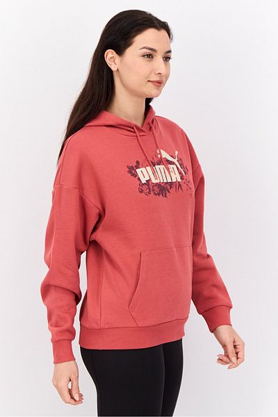 Puma Women Sportswear Fit Long Sleeves Outdoor Sweatshirt, Dark Peach