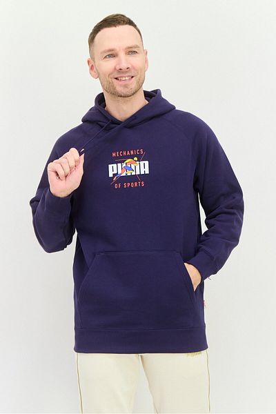 Puma Men Sportswear Fit Long Sleeve Outdoor Sweatshirt, Navy