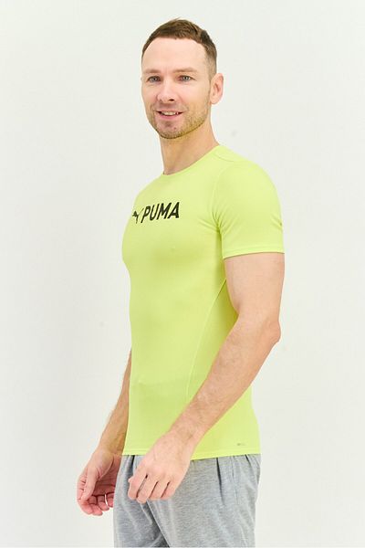 Puma Men Sportswear Fit Short Sleeves Training T-Shirt, Lime Yellow/Black