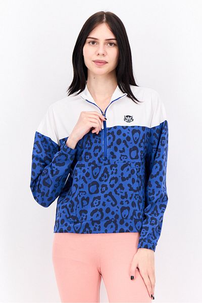 Puma Women Sportswear Fit Long Sleeve Walking Jacket, White/blue