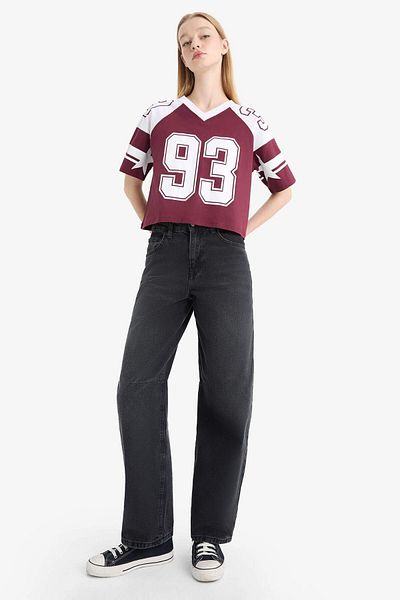 DeFacto Coool Loose Fit Crew Neck Back Printed Short Sleeve T-Shirt F2905Ax25Sm