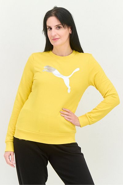 Puma Women Regular Fit Long Sleeves Outdoors Sweatshirt, Yellow