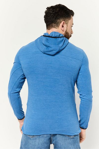 motion Men Hooded Long Sleeve Brand Logo Sweatshirt, Blue