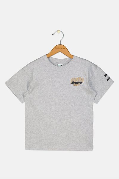 Puma Kids Boy Relaxed Fit Short Sleeves Outdoor T-shirt, Grey