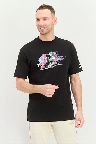 Puma Men Relaxed Fit Short Sleeves Outdoor T-Shirt, Black