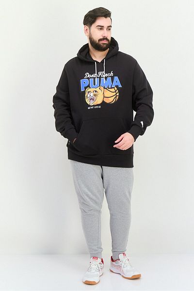 Puma Men Sportswear Fit Long Sleeve Outdoor Hooded Sweatshirts, Black