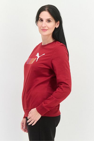 Puma Women Sportswear Fit Long Sleeves Outdoors Sweatshirt, Maroon